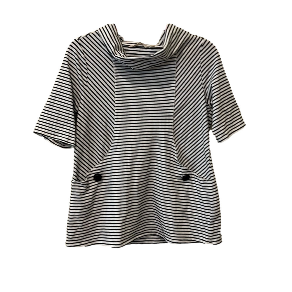 Soft Surroundings black/white stripe blouse, small